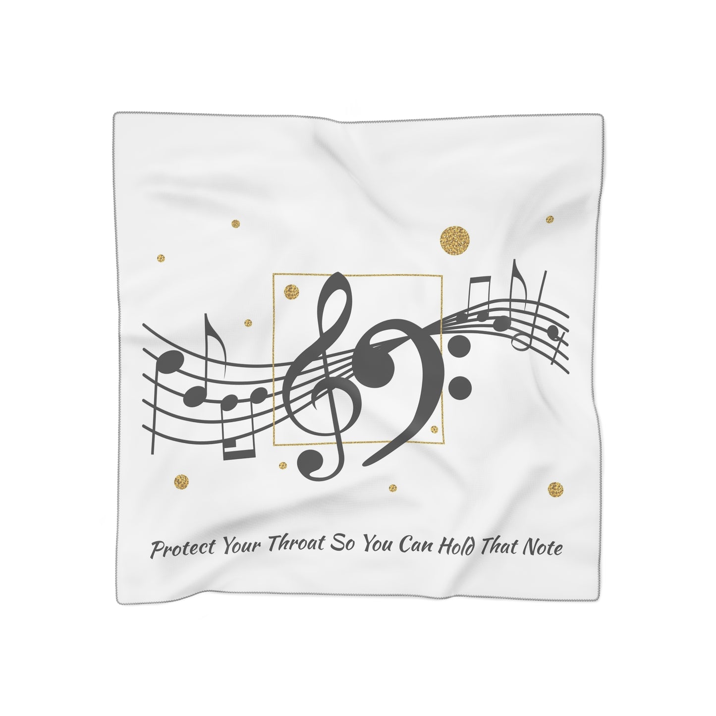 Musical Notes Poly Scarf - Elegant Music-Themed Fashion Accessory