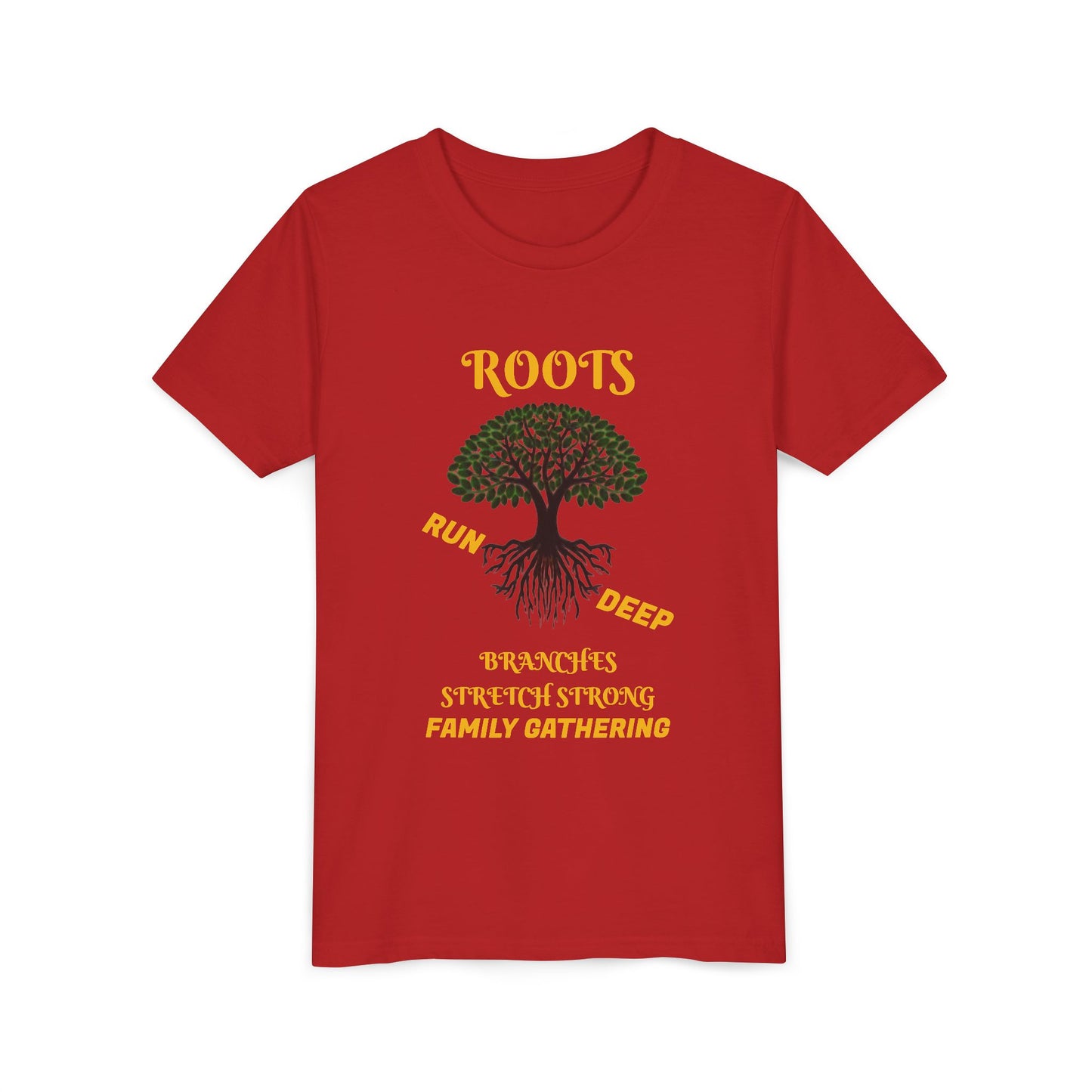 Youth Short Sleeve Roots Run Deep-Branches Stretch Strong 2025 Family Gathering