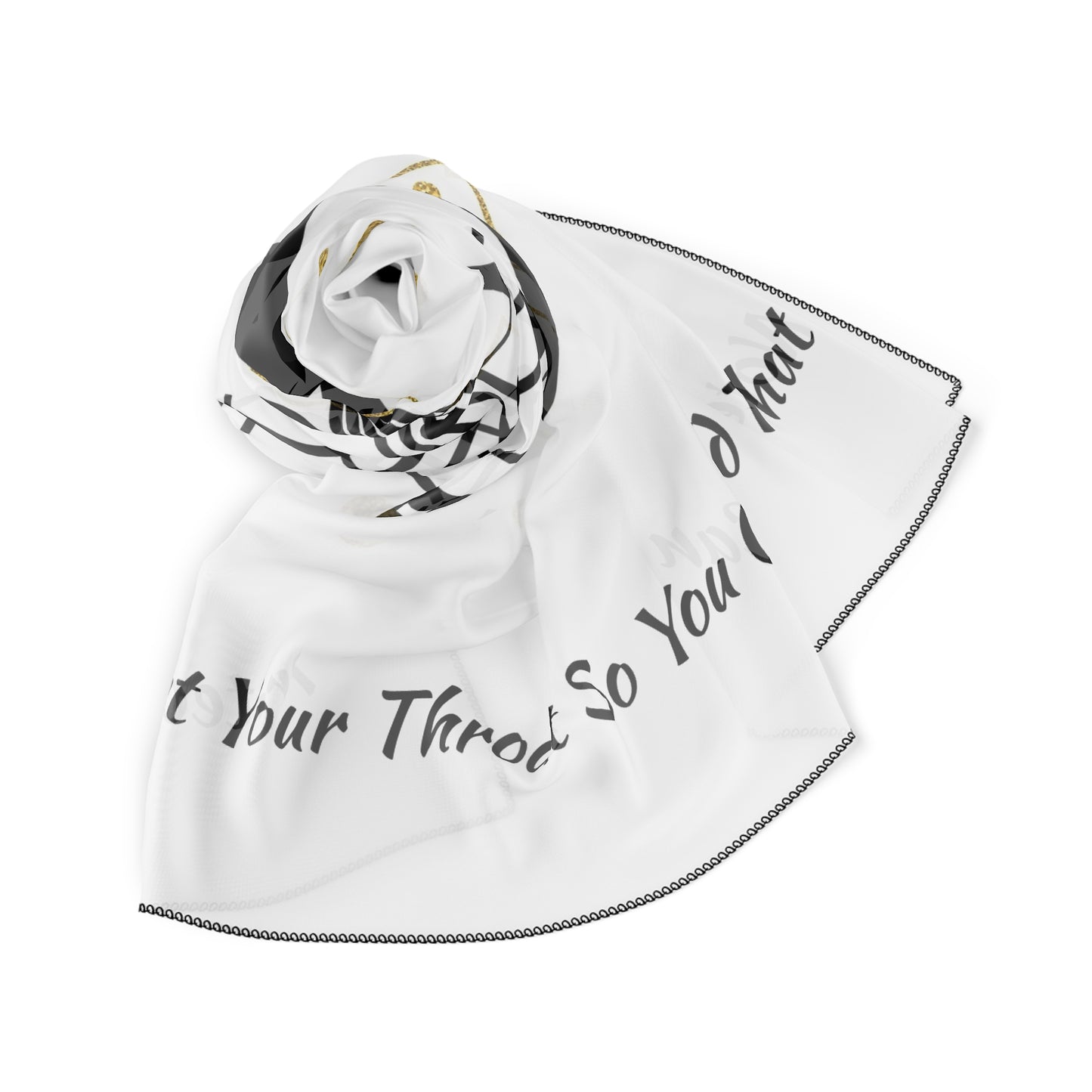 Musical Notes Poly Scarf - Elegant Music-Themed Fashion Accessory