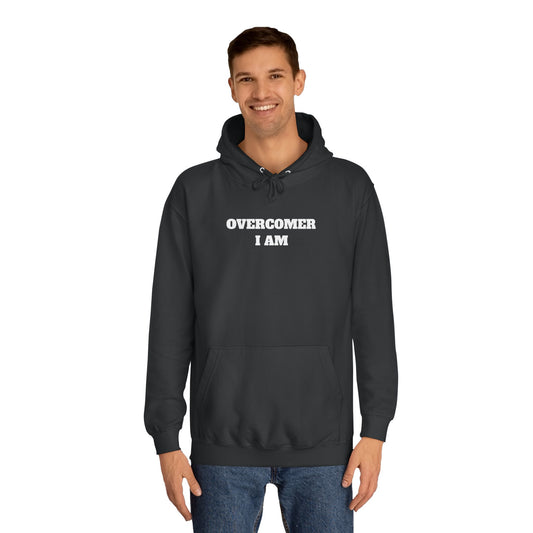 Suggest to SIZE UP-Waist band snug fit-Unisex College Hoodie-OVERCOMER I AM