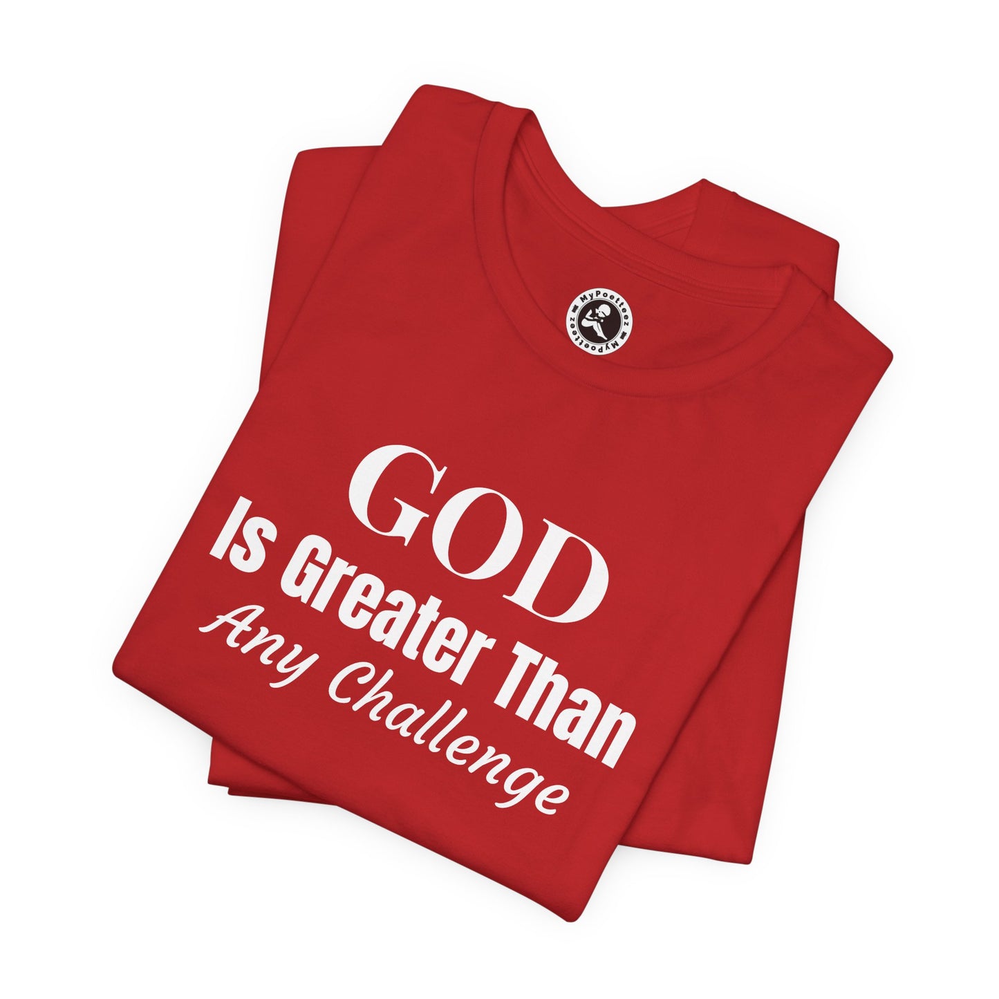 AI MODEL-GOD Is Greater-Minimalist Graphic Tee — Bold Faith Shirt