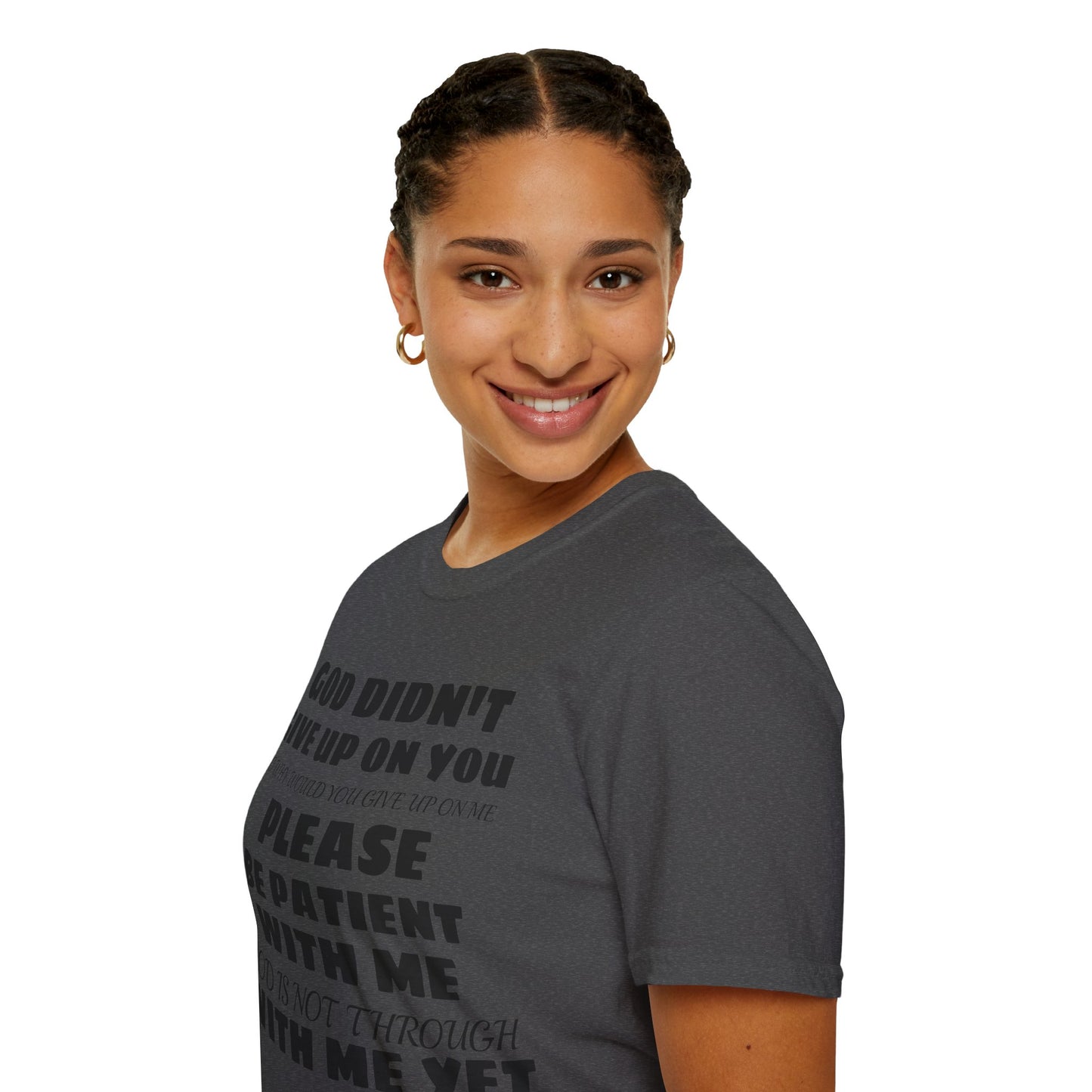 Unisex Softstyle Short Sleeve-PLEASE BE PATIENT WITH ME W/QR CODE