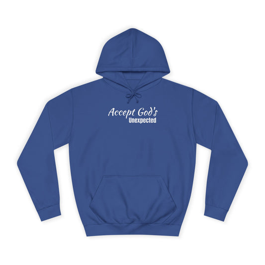 AI MODEL Size Up-Accept God's UNEXPECTED-Unisex College Hoodie