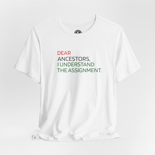 Dear Ancestors T-Shirt — "I Understand the Assignment" Inspirational Tee