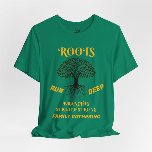 Unisex Jersey Short Sleeve Roots Run Deep-Branches Stretch Strong-2025 Family Gathering