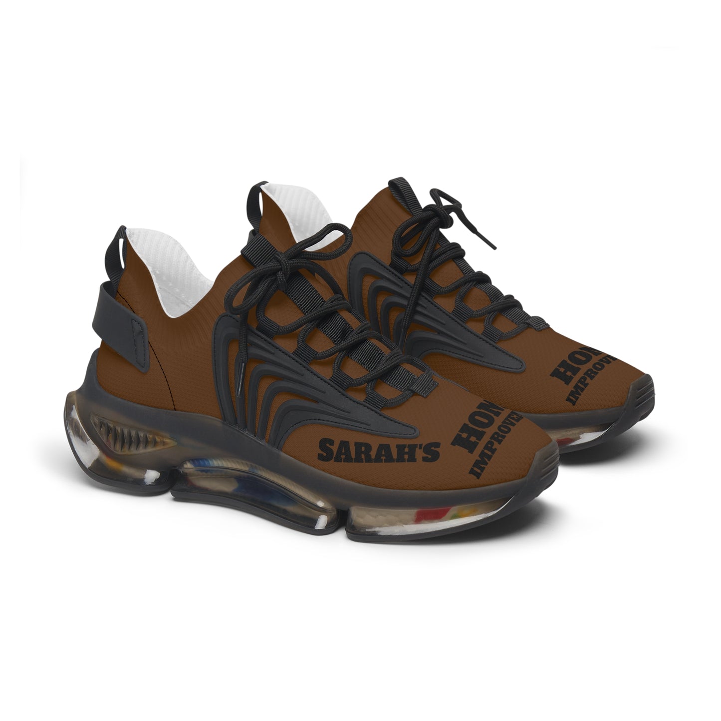 Women's Mesh Sneakers Brown/Black Soles-Sarah's Home Improvement