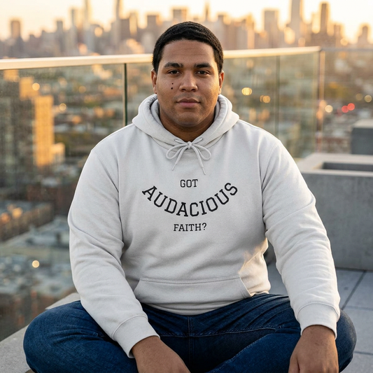 AI MODEL Size Down-FYI-Every color hoodie includes white drawstrings--GOT AUDACIOUS FAITH?