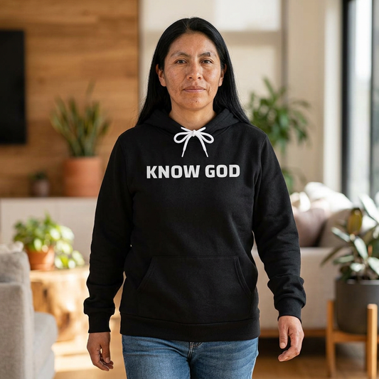 Suggest to SIZE DOWN-FYI-Every color hoodie includes white drawstrings-Know God Hoodie — Minimalist Faith Pullover