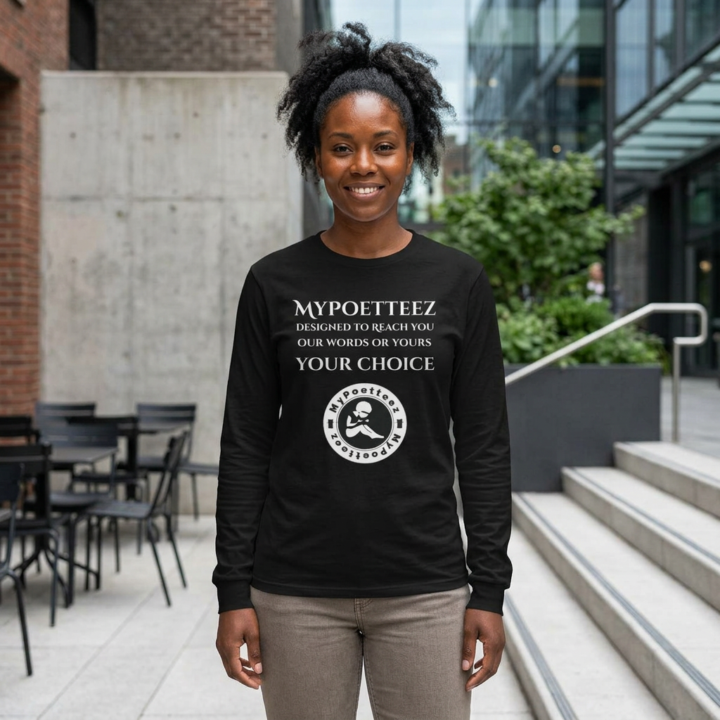 MYPOETTEEZ Logo Long Sleeve Tee — Graphic Crewneck Shirt
