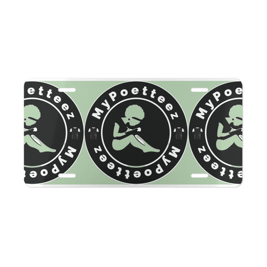 MyPoetteez Logo Vanity Plate — Brushed Aluminum Decorative License Plate