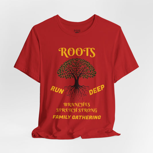 Unisex Jersey Short Sleeve Roots Run Deep-Branches Stretch Strong-2025 Family Gathering