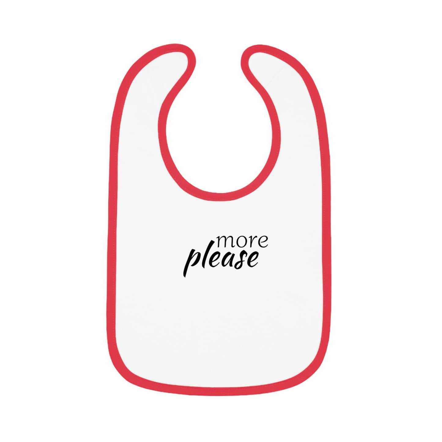 Baby Contrast Trim Jersey Bib - more please