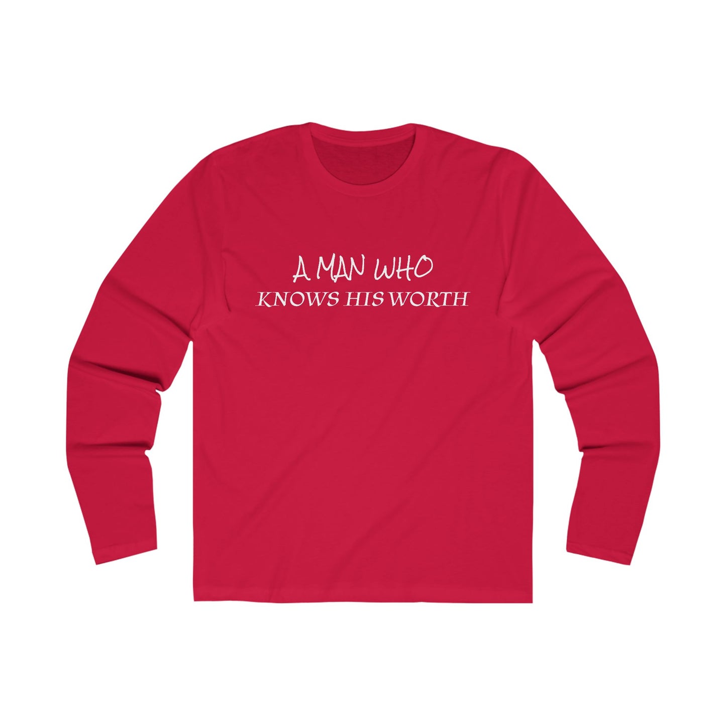 Men's Long Sleeve Crew Tee-MAN'S WORTH