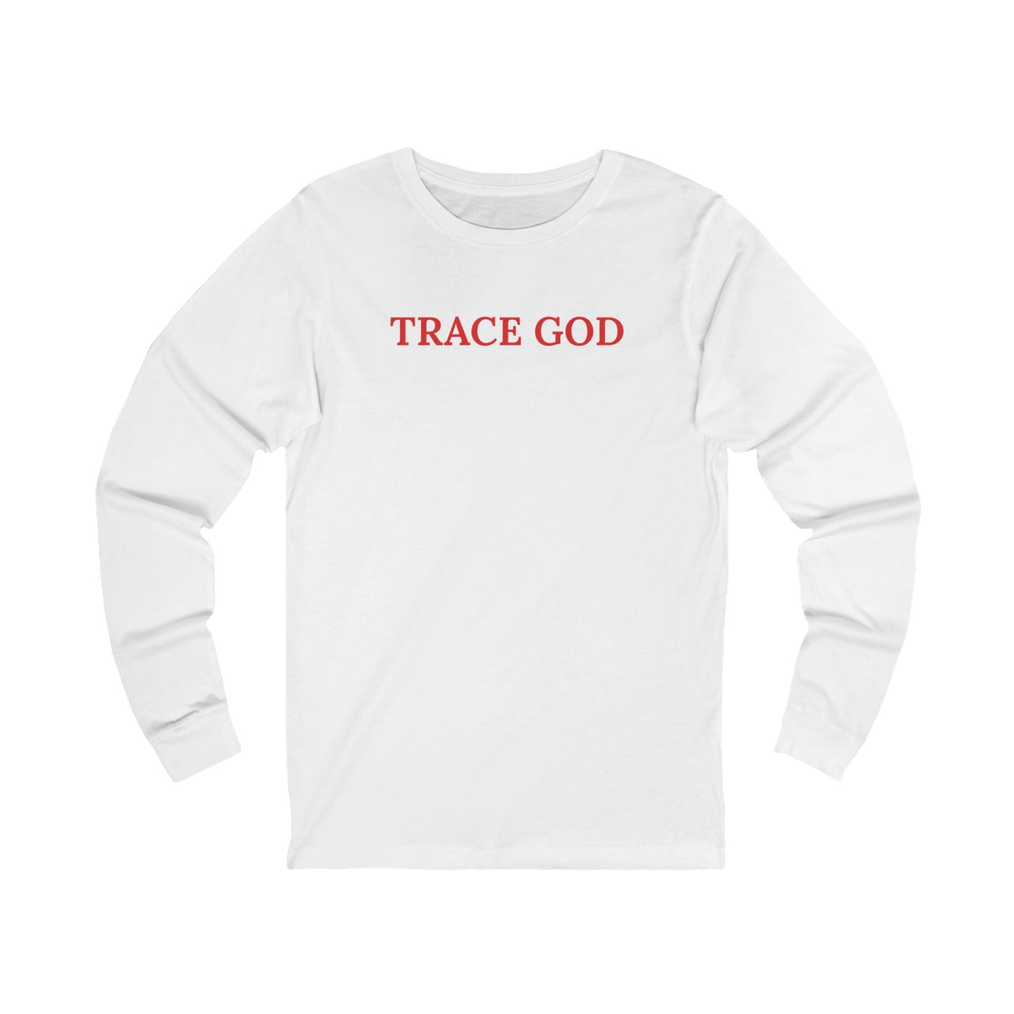Trace God Long Sleeve Tee — Minimalist Religious Graphic Shirt