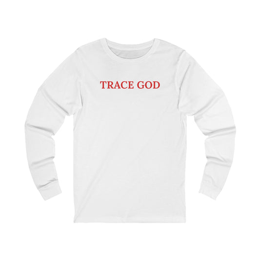 Trace God Long Sleeve Tee — Minimalist Religious Graphic Shirt