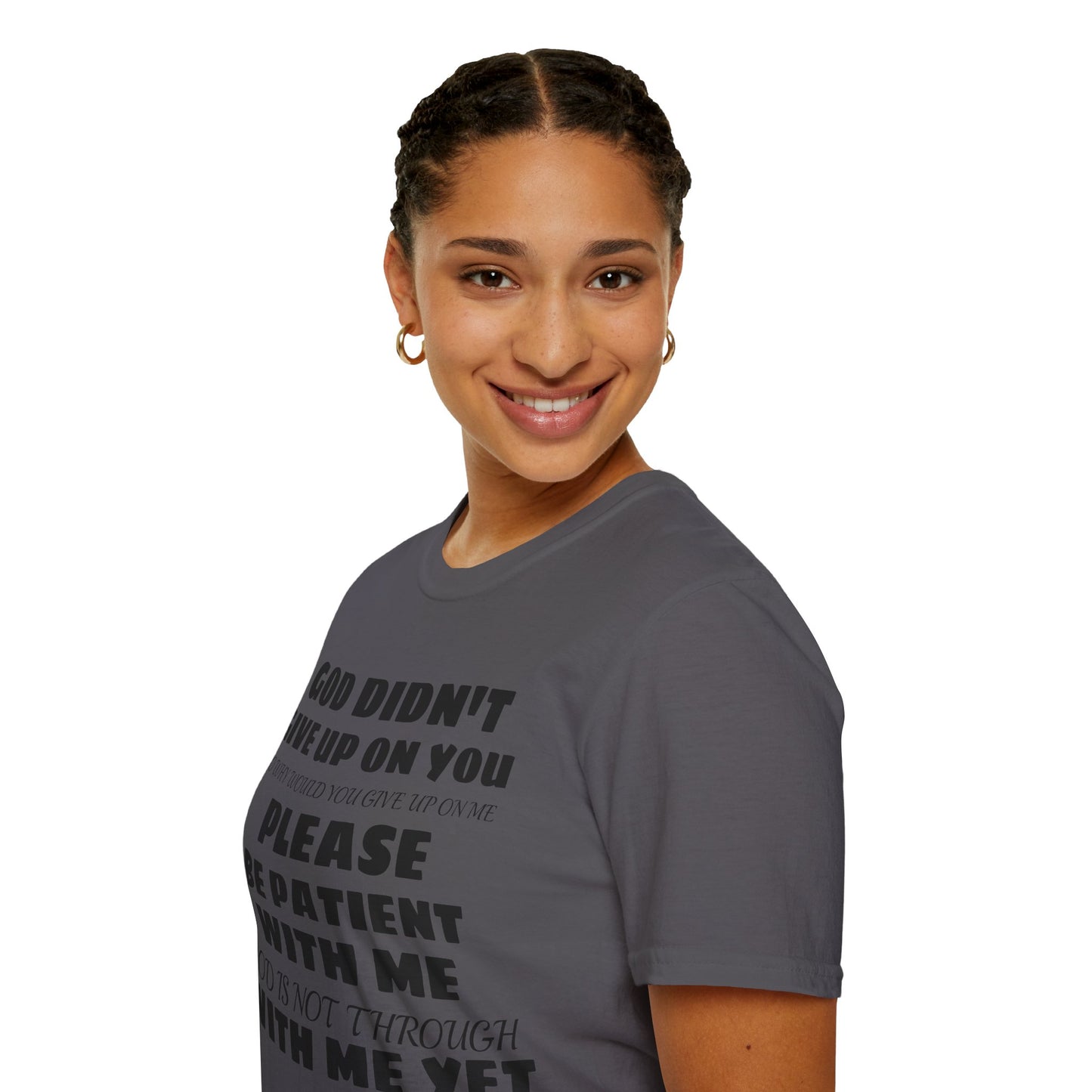 Unisex Softstyle Short Sleeve-PLEASE BE PATIENT WITH ME W/QR CODE