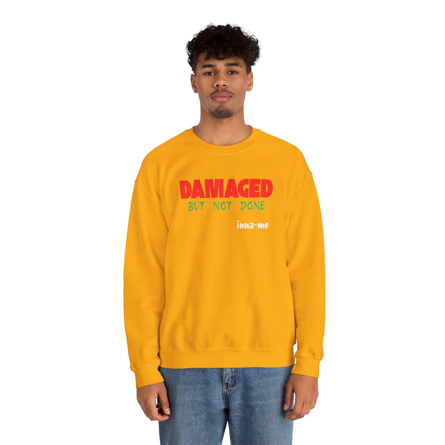 Unisex Heavy Blend™ DAMAGED BUT NOT DONE Crewneck Sweatshirt
