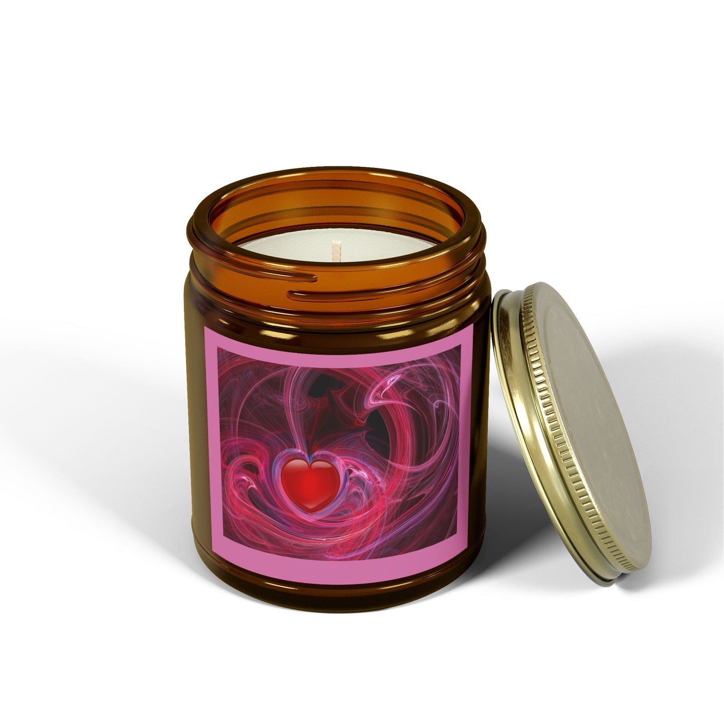 Scented Candles, Coconut Apricot Wax (4oz, 9oz) LOVE SWIRL