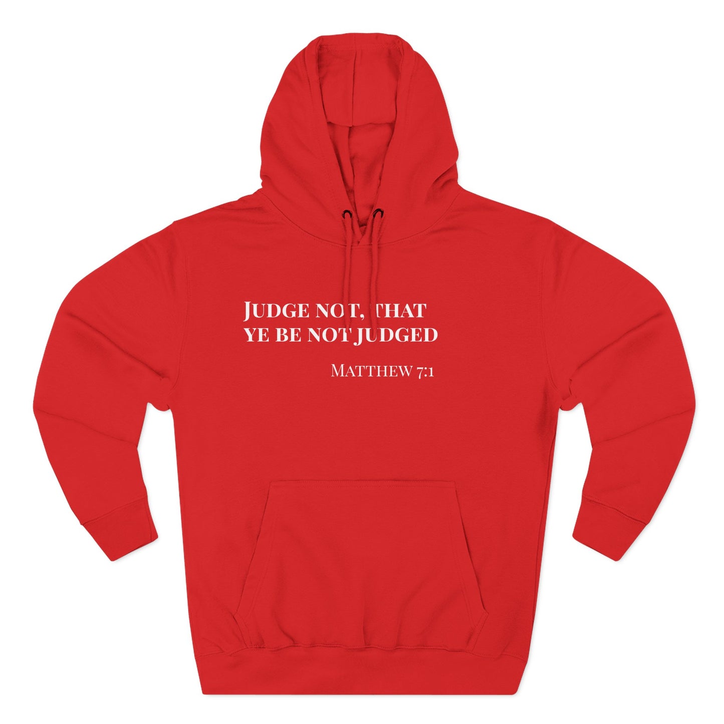 AI MODEL Size Up-Scripture Hoodie - Matthew 7:1 "Judge Not, That Ye Be Not Judged"