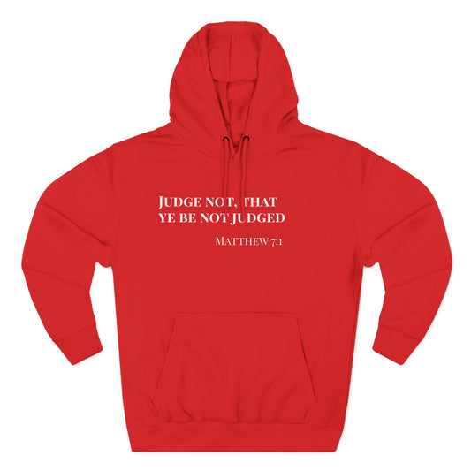 AI MODEL Size Up-Scripture Hoodie - Matthew 7:1 "Judge Not, That Ye Be Not Judged"