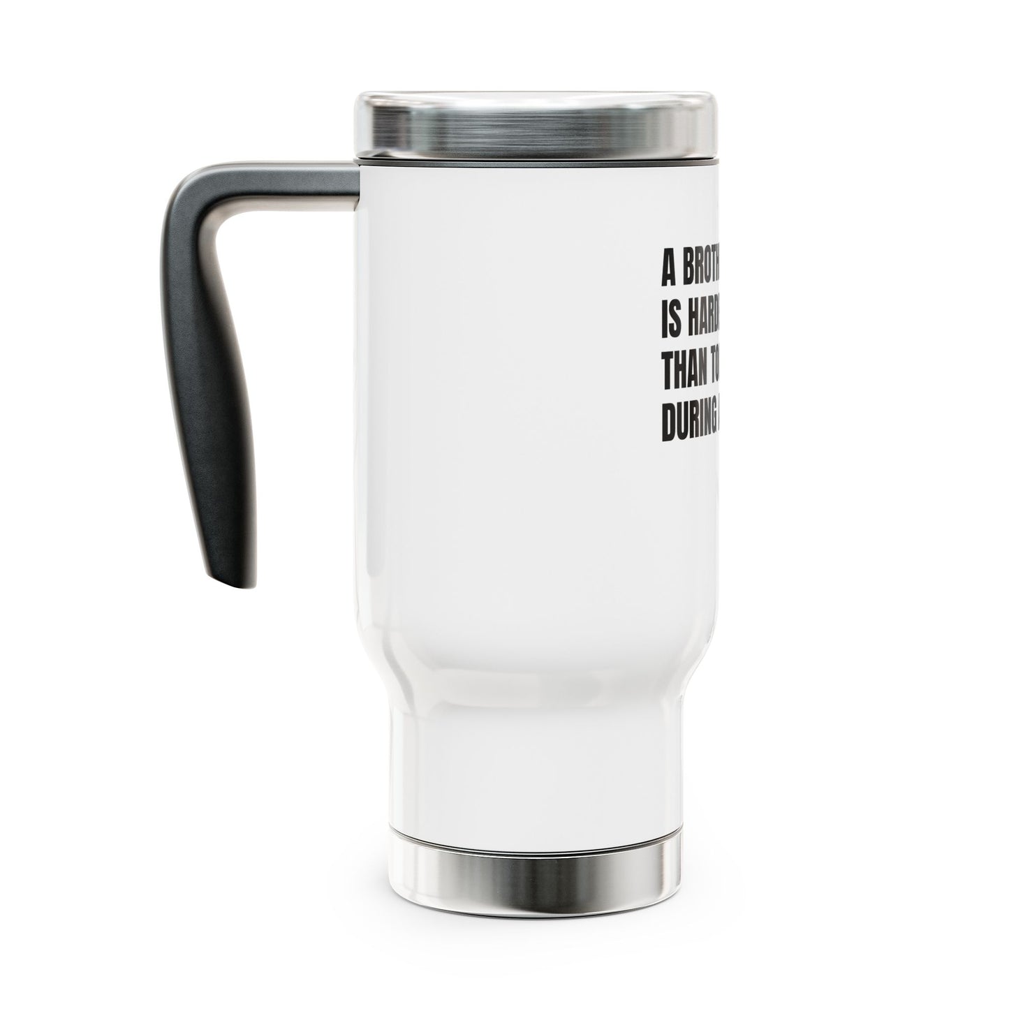 Stainless Steel Travel Mug with Handle, 14oz-BROTHER LIKE YOU