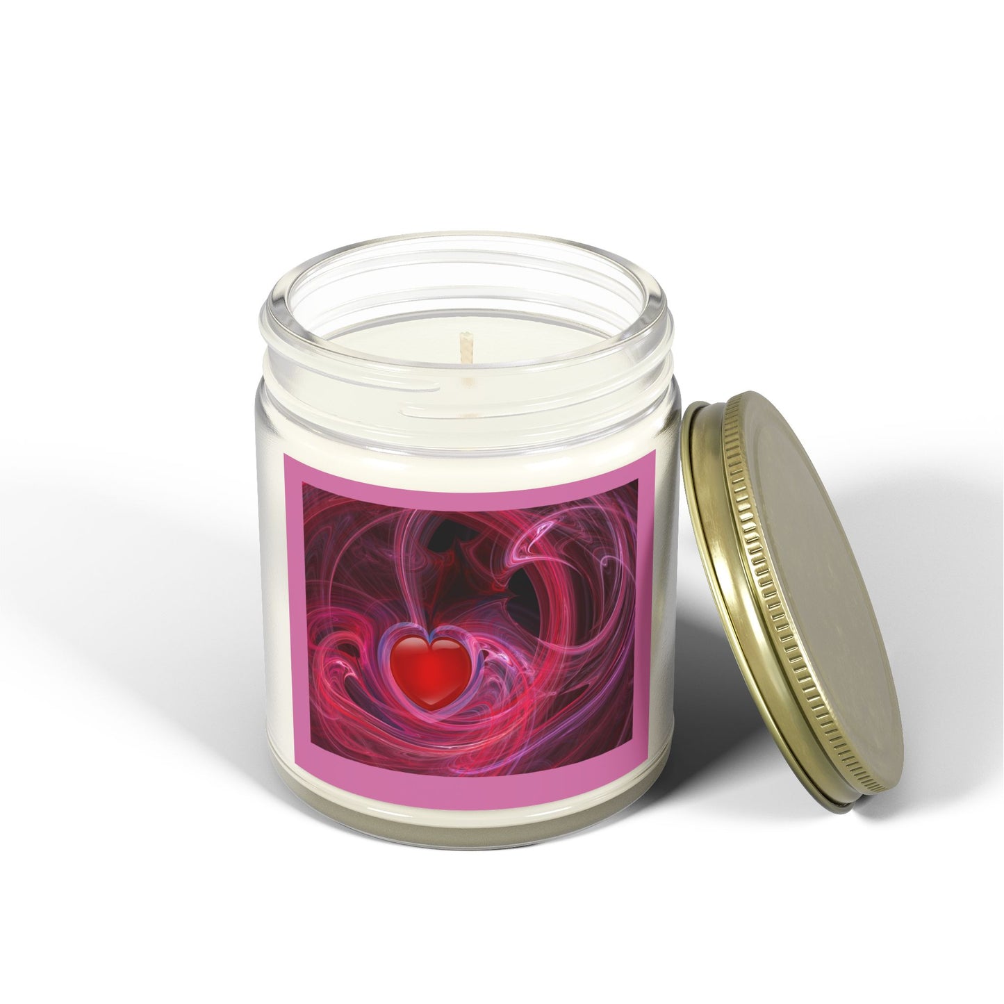 Scented Candles, Coconut Apricot Wax (4oz, 9oz) LOVE SWIRL