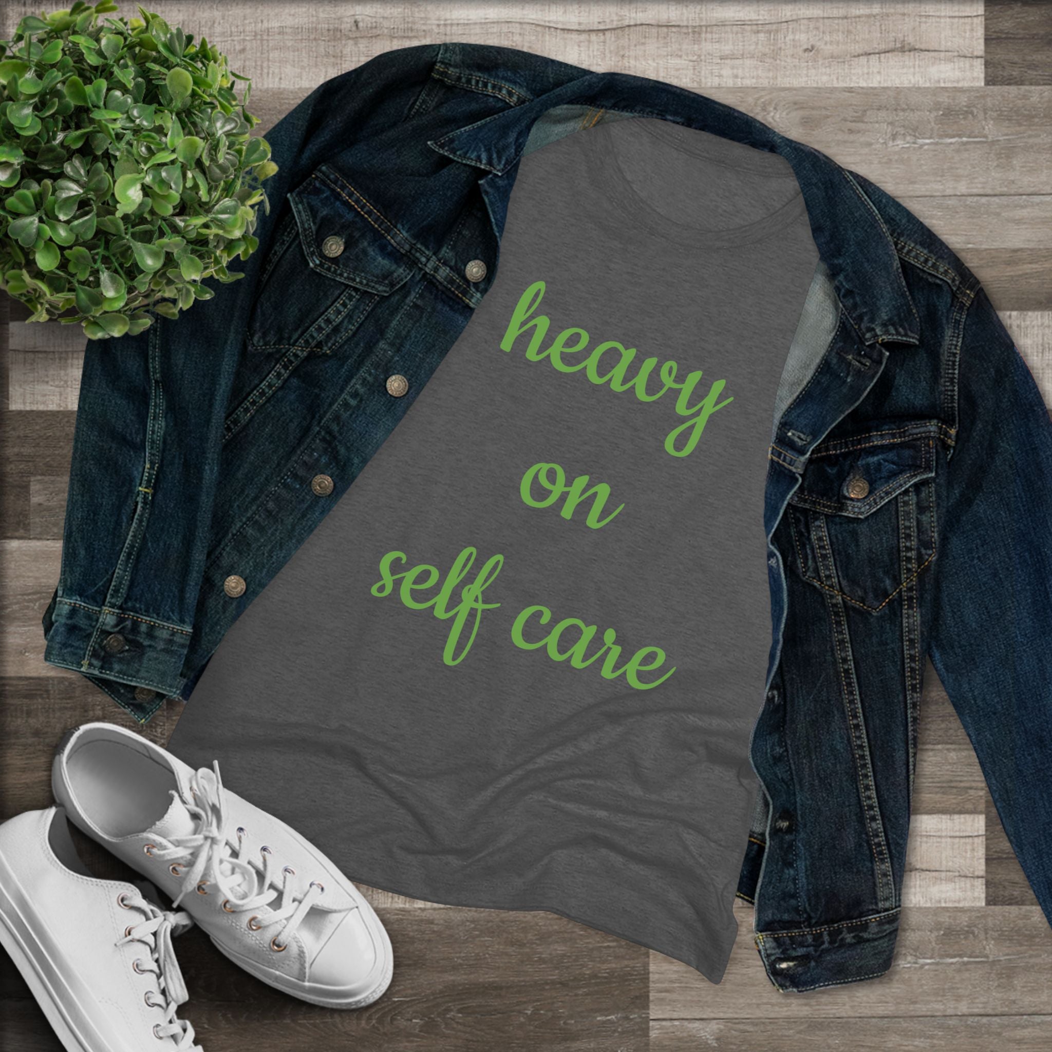 Women's Triblend Tee-Heavy On Self Care