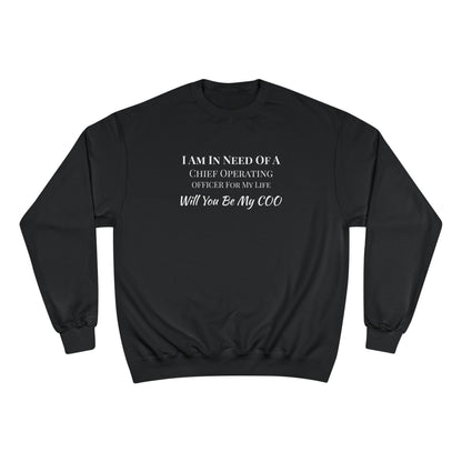 "Will You Be My COO" Sweatshirt — Funny Chief Operating Officer Proposal Crewneck