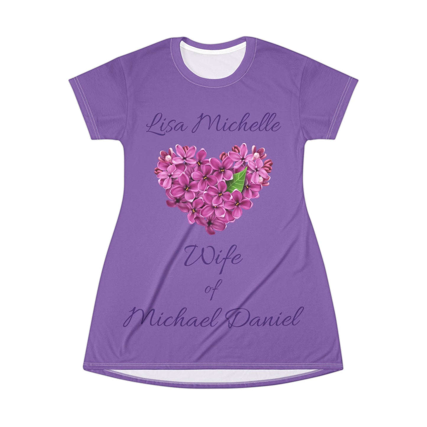 T-Shirt Dress (AOP)-Lisa Michelle-Wife-Lt Purple