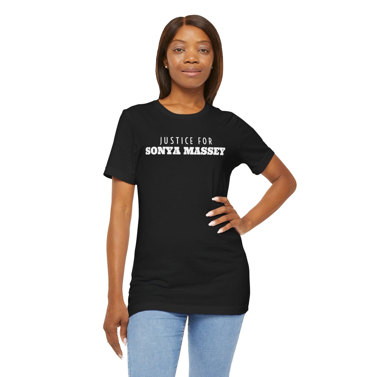 Unisex Jersey Short Sleeve-JUSTICE FOR SONYA MASSEY (name on back of T-Shirt)