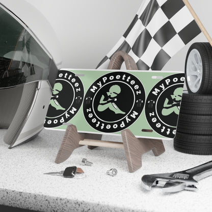 MyPoetree Logo Vanity Plate — Brushed Aluminum Decorative License Plate
