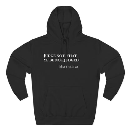 AI MODEL Size Up-Scripture Hoodie - Matthew 7:1 "Judge Not, That Ye Be Not Judged"