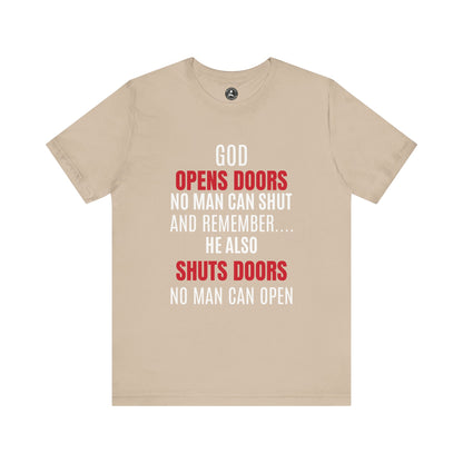 Unisex Jersey Short Sleeve Tee-GOD OPENS DOORS
