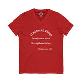 Christian V-Neck Tee — "I Can Do All Things" Philippians 4:13 Inspirational Shirt
