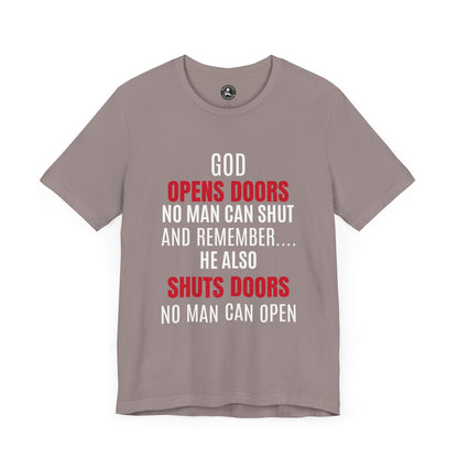 Unisex Jersey Short Sleeve Tee-GOD OPENS DOORS