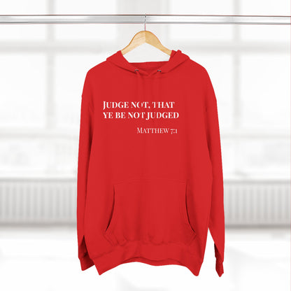 AI MODEL Size Up-Scripture Hoodie - Matthew 7:1 "Judge Not, That Ye Be Not Judged"