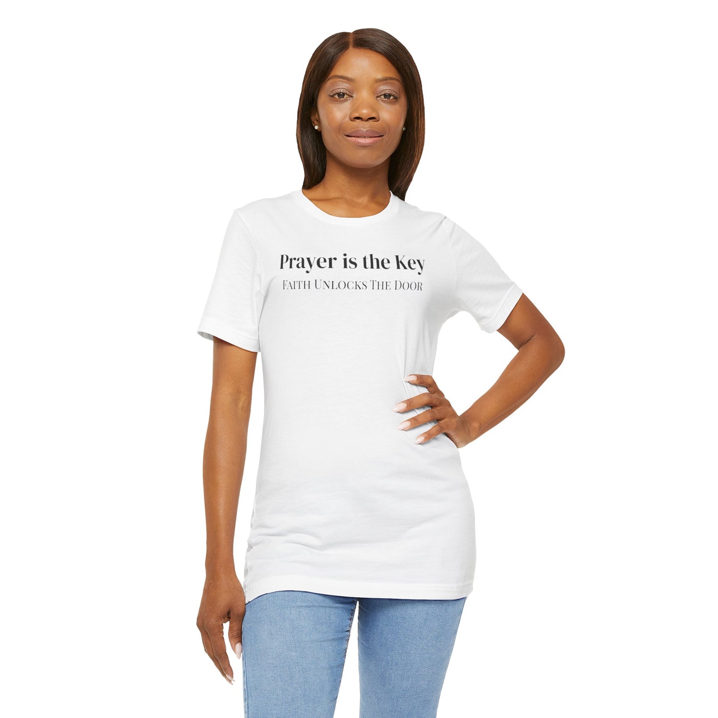 Unisex Jersey Short Sleeve-Prayer Is The Key-Faith Unlocks The Door