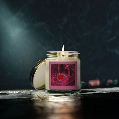 Scented Candles, Coconut Apricot Wax (4oz, 9oz) LOVE SWIRL