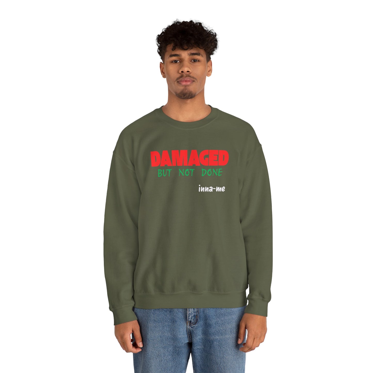 Unisex Heavy Blend™ DAMAGED BUT NOT DONE Crewneck Sweatshirt
