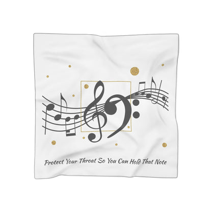Musical Notes Poly Scarf - Elegant Music-Themed Fashion Accessory