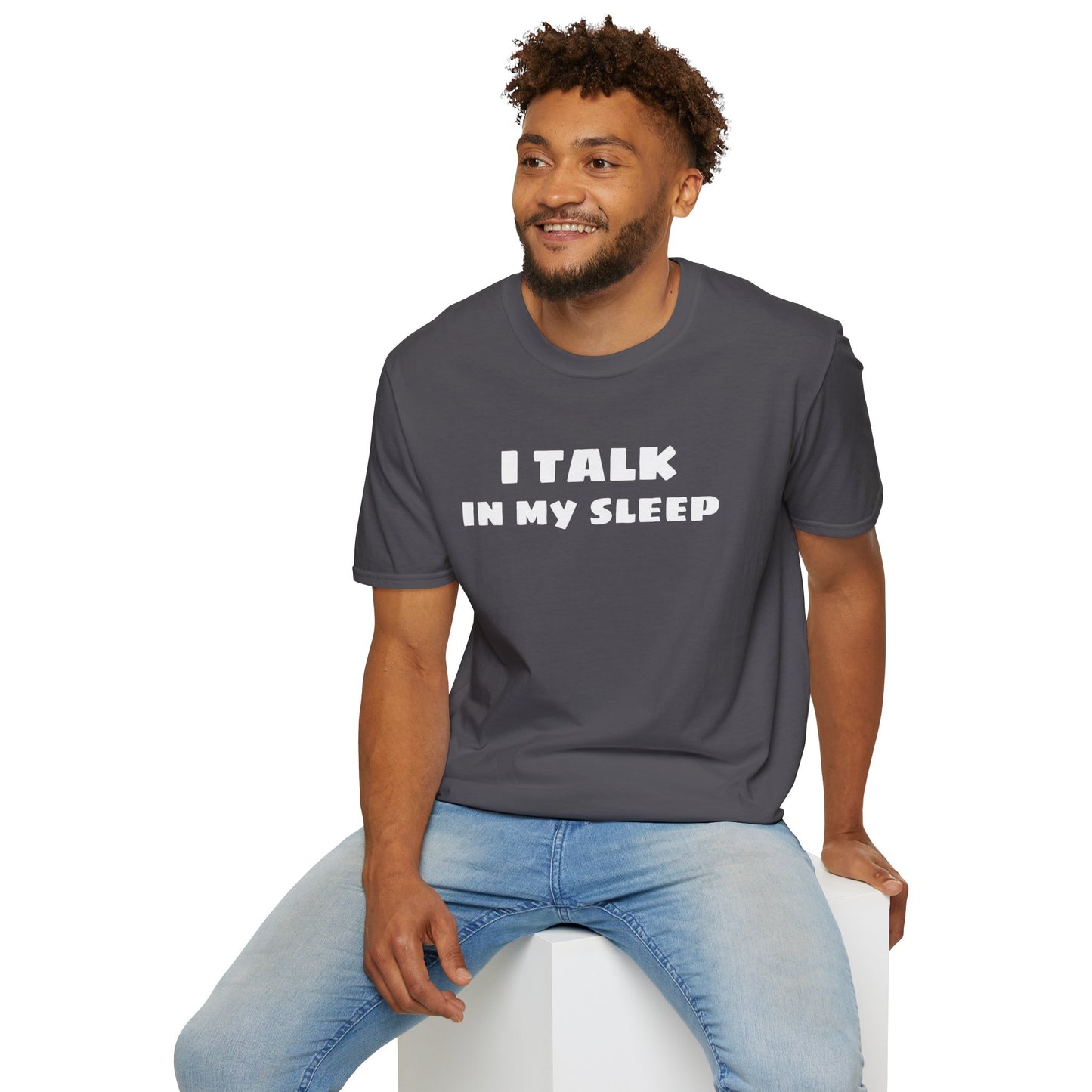 Unisex Softstyle Short Sleeve-I TALK IN MY SLEEP W/QR CODE