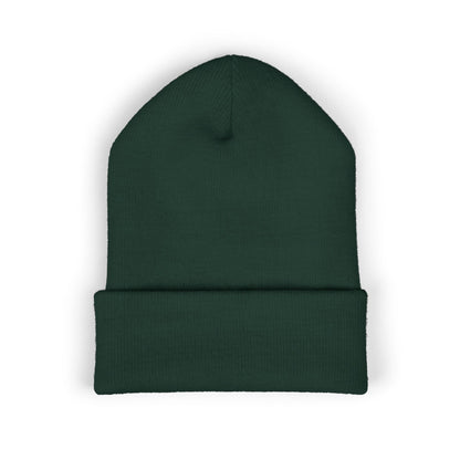 Classic Cuffed Beanie with Embroidered Logo - Cozy Winter Accessory