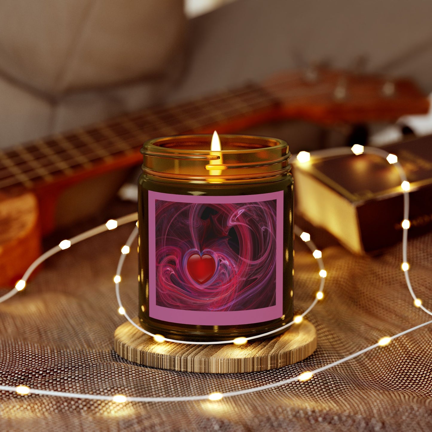 Scented Candles, Coconut Apricot Wax (4oz, 9oz) LOVE SWIRL