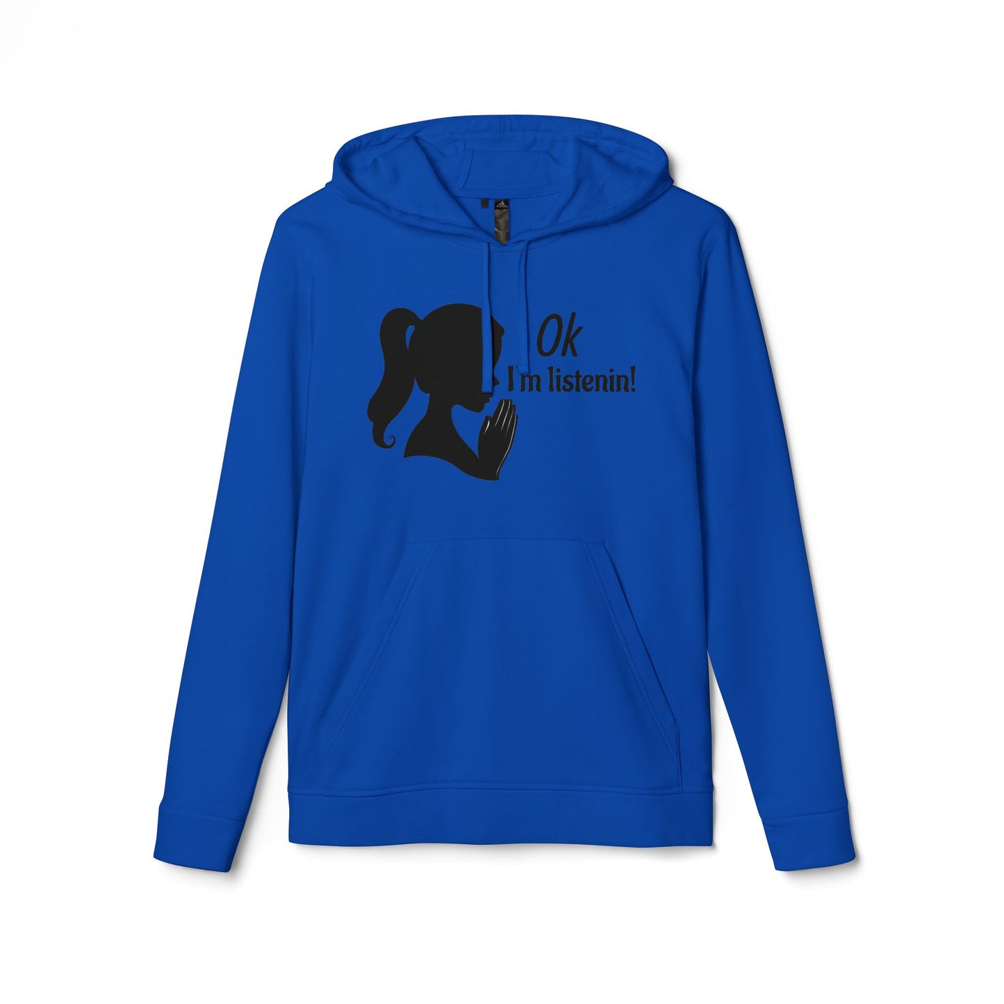 Prayer Silhouette Hoodie — Minimalist Faith Graphic Hooded Sweatshirt "I'm listenin"