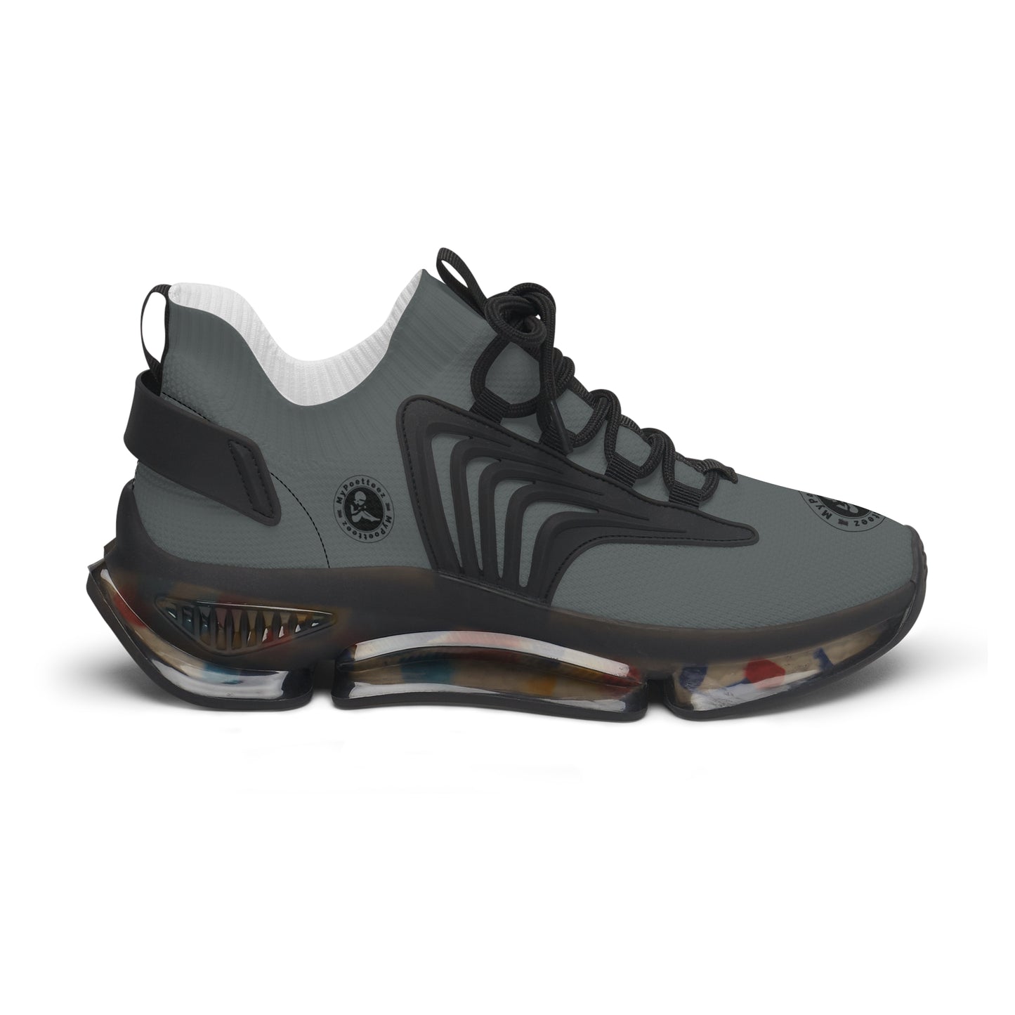Women's Mesh Sneakers Dark Grey/Black Soles-MyPoetteez Logo