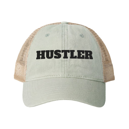 Women's Washed Mesh-Back Cap-HUSTLER