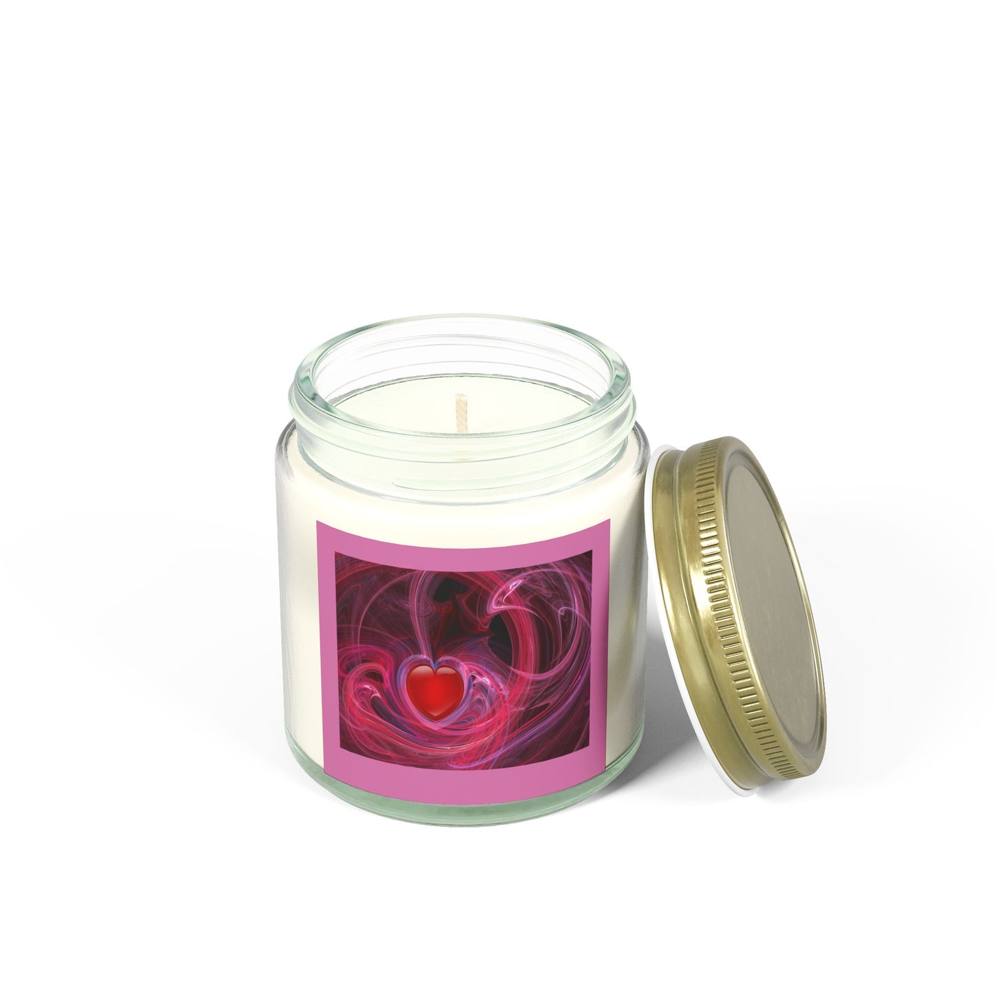 Scented Candles, Coconut Apricot Wax (4oz, 9oz) LOVE SWIRL