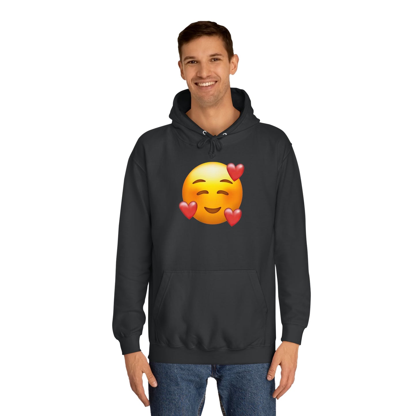 Unisex College Hoodie-Smile Heart Imoji