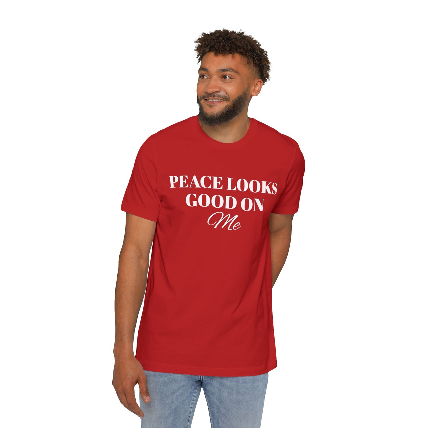 USA-Made Unisex Short Sleeve Jersey-PEACE LOOKS GOOD ON ME