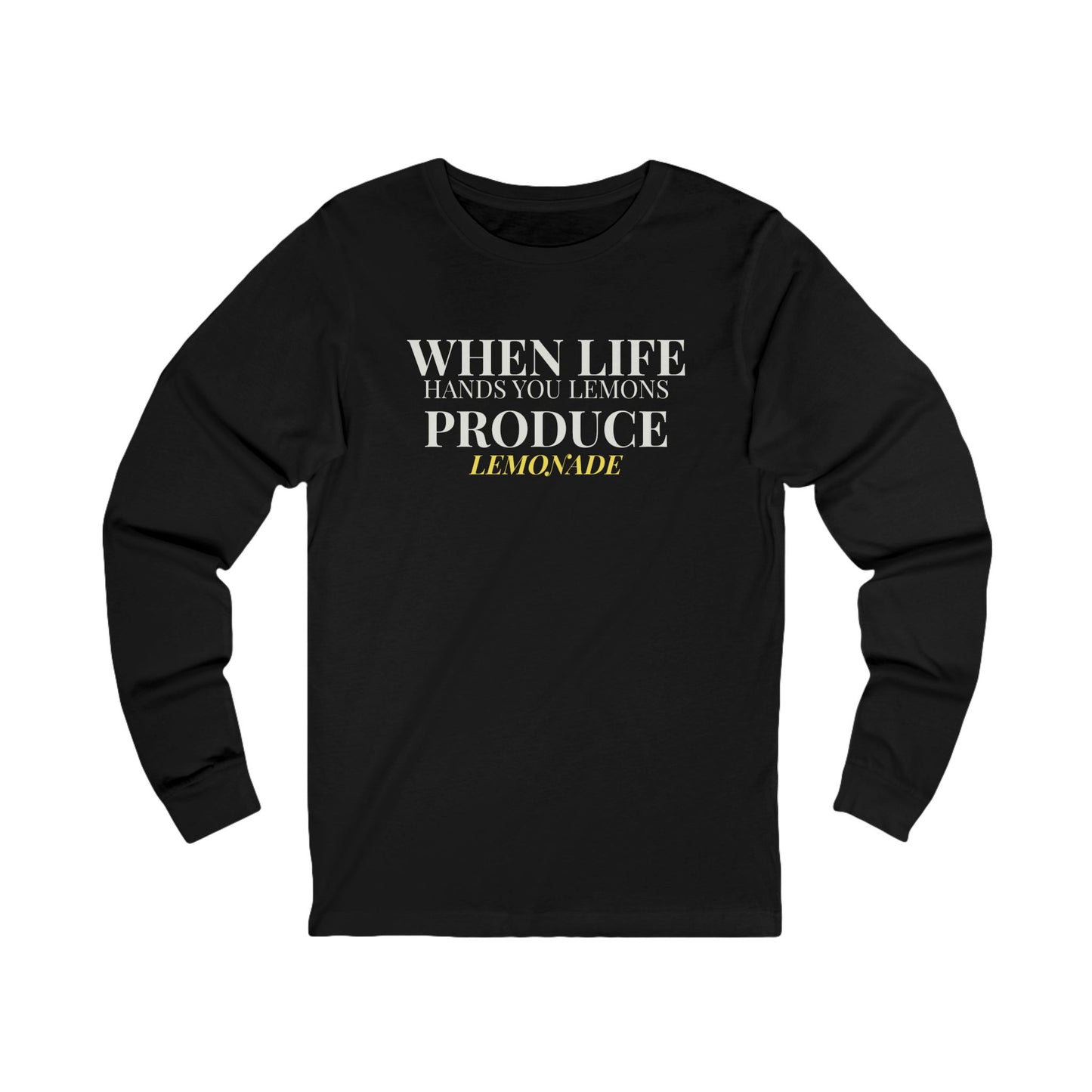 Long Sleeve Tee — "MAKE LEMONADE" Minimal Inspirational Graphic